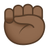 ✊🏾 raised fist: medium-dark skin tone display on JoyPixels